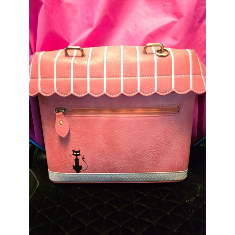 Vendula London Cat Cafe Grab Bag Matching Wallet - Retired (Damaged Handles) - Picture 3 of 10